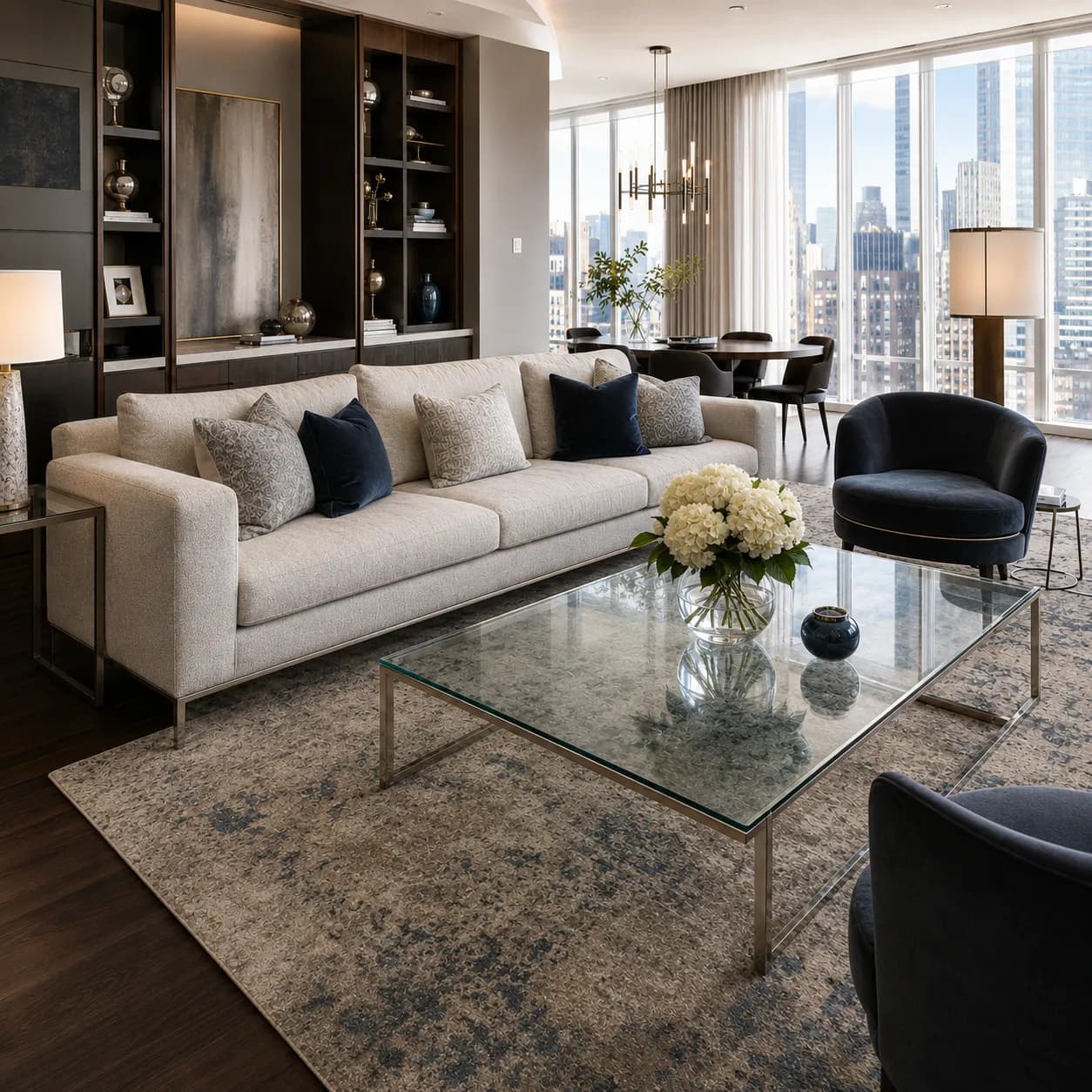 Living room after professional cleaning